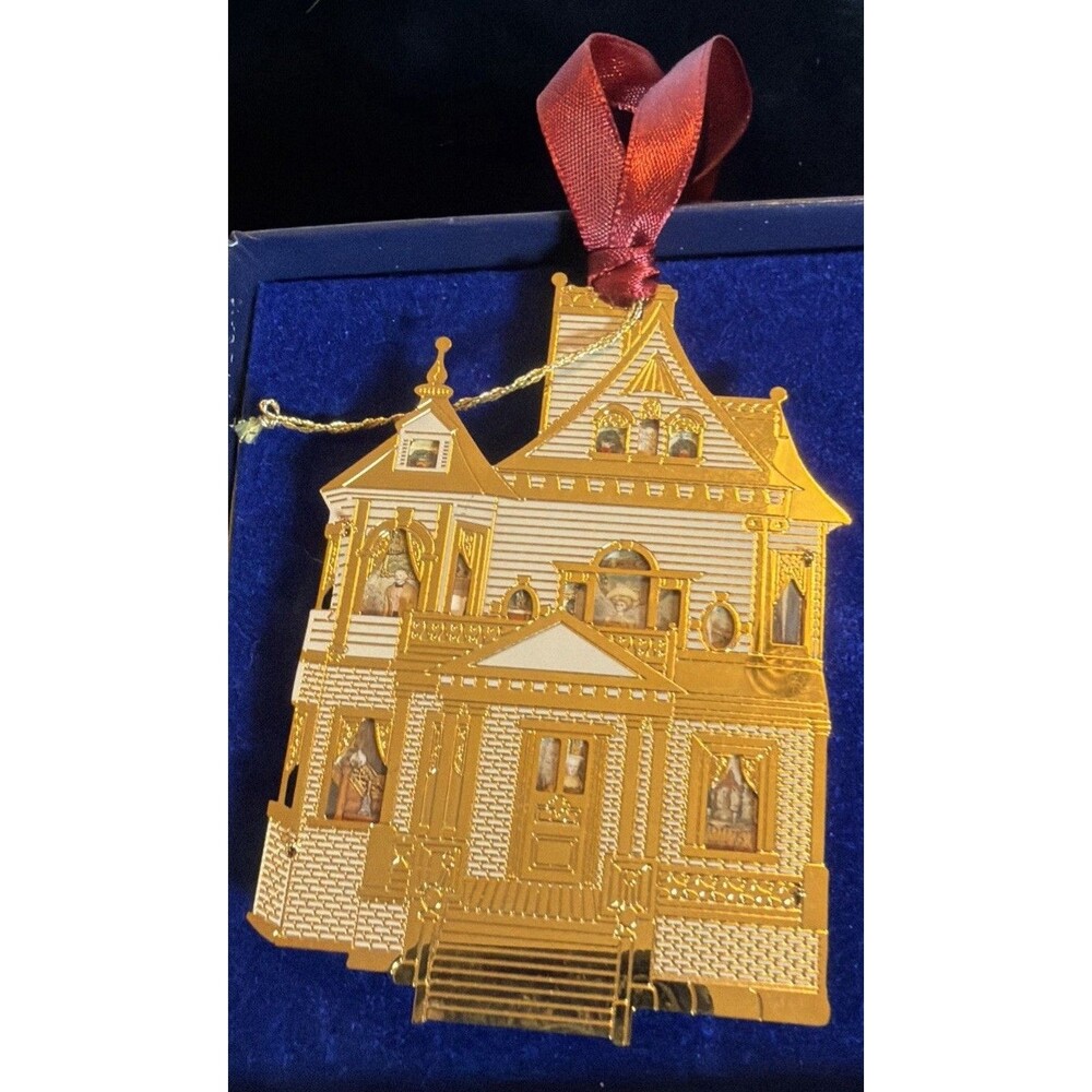 Royal Copenhagen VICTORIAN DOLL HOUSE Ornament  FIRST Christmas 24k Gold Over LE